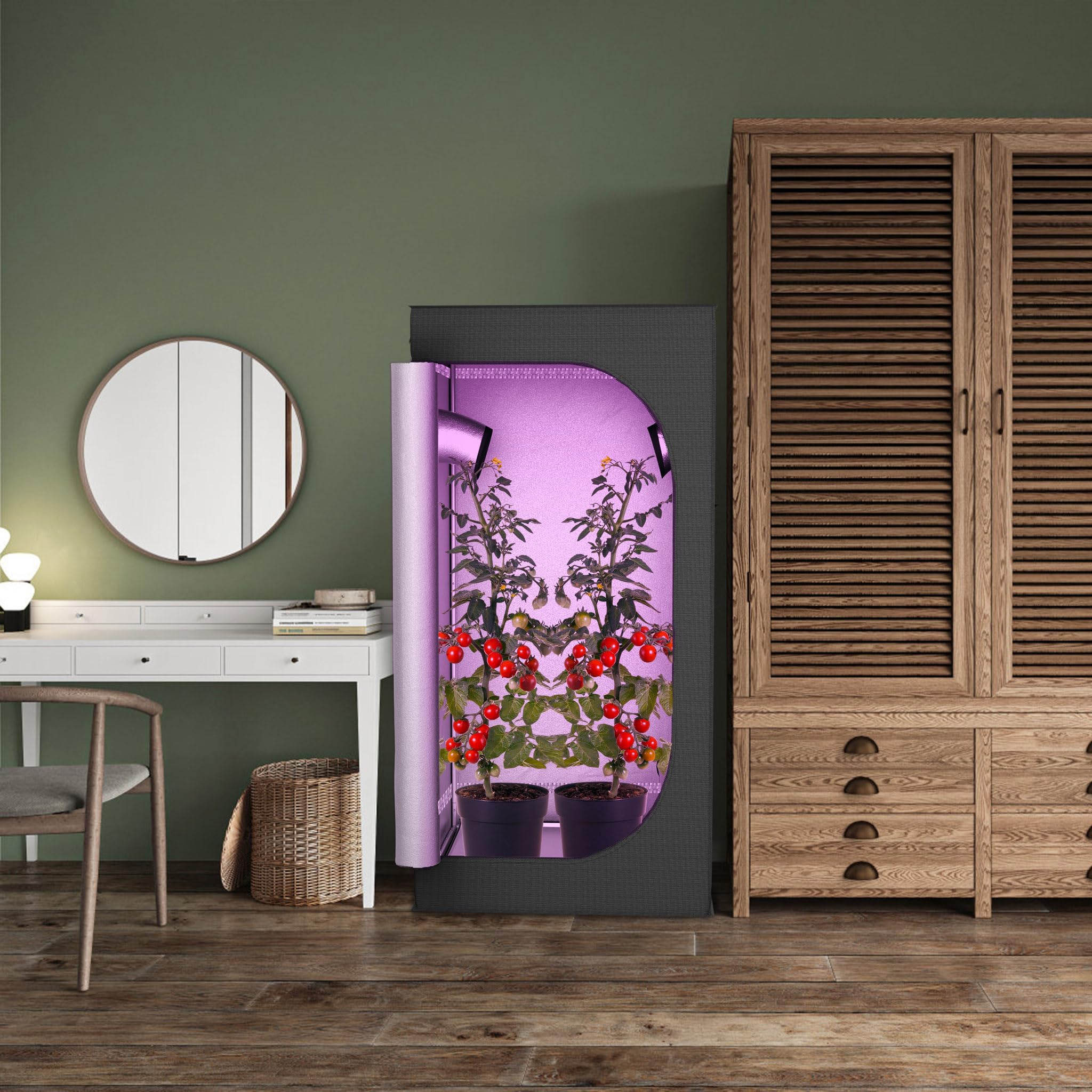 FIVMEN Namiot do uprawy roślin, 120 x 120 x 200 cm, z odblaskowym mylarem, wodoszczelny, wodoszczelny, do uprawy roślin, szklarnia do uprawy roślin