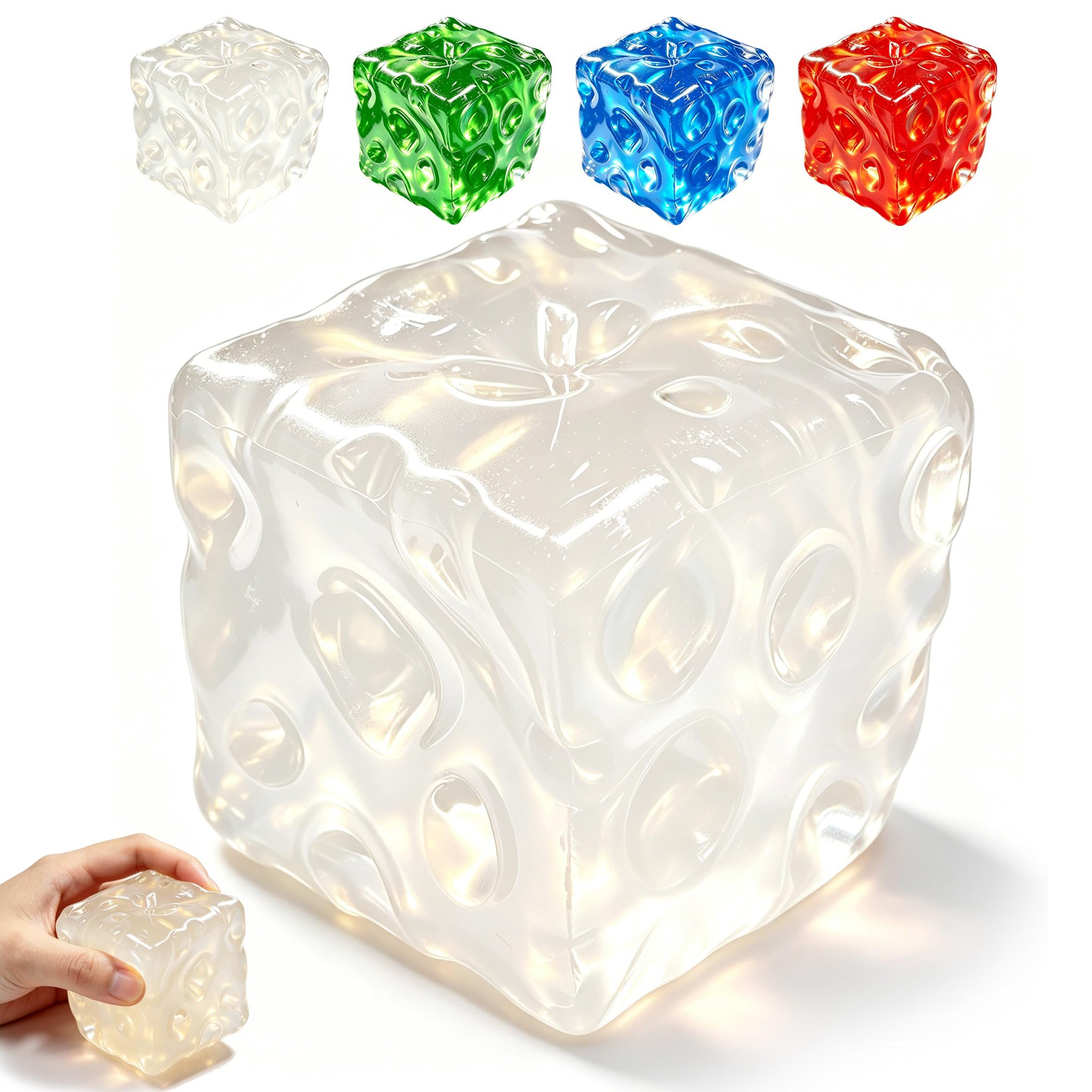 Gaint White Cheese Squishy Toys –Jumbo Squeeze Luck Cheese Squishy, Cute Sensory Toy for Kids & Adults,Soft Novelty Slow Rising Sensory Cheese Stress & Anxiety Relief Fidget Toys (White, L-(7cm))