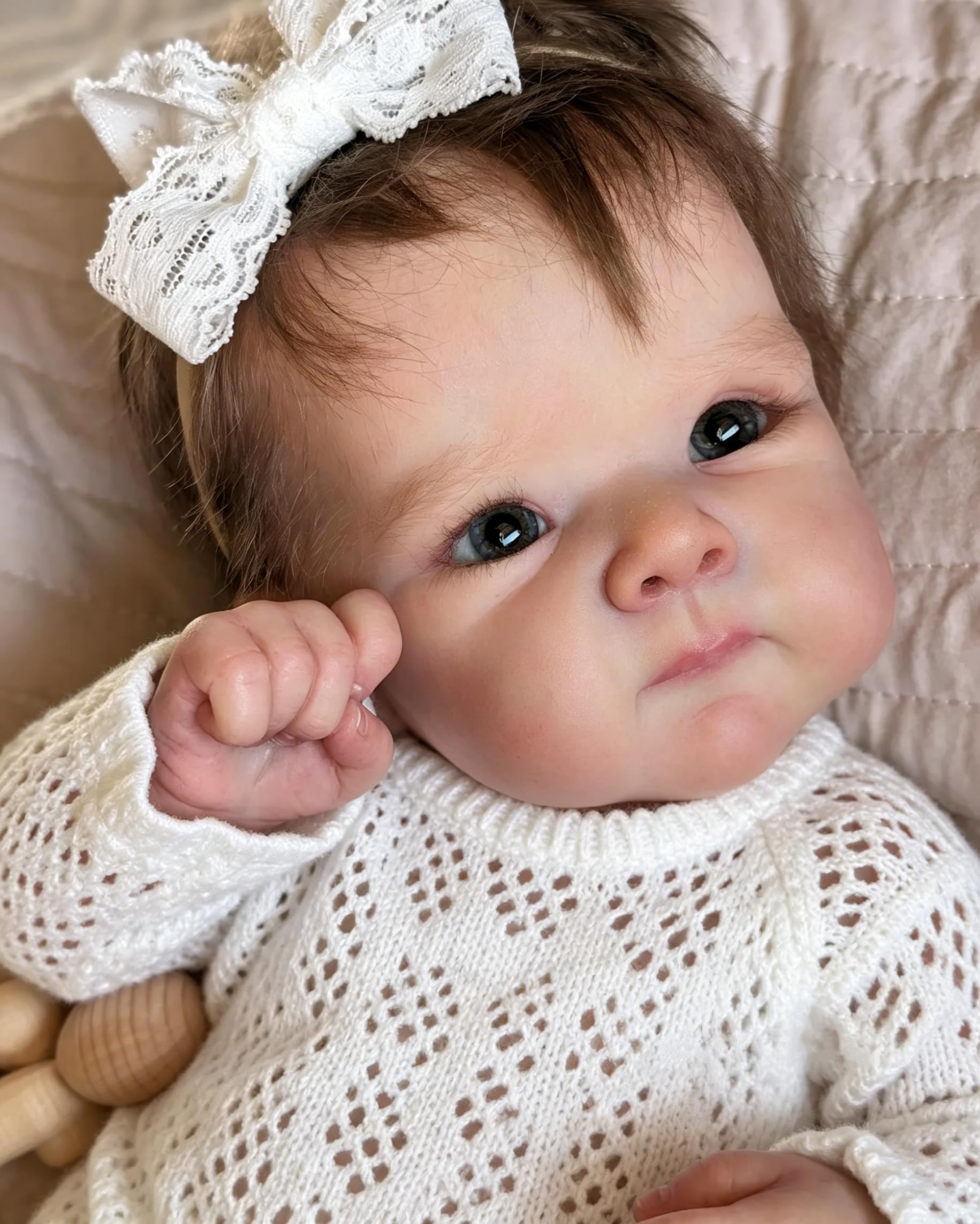 Anano Reborn Baby Dolls Full Body Soft Silicone Vinyl Realistic Girl Doll, Waterproof, 18 inches