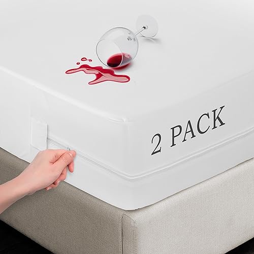 Miniatura 13 de LUX Décor - Funda de colchón con cremallera tamaño Queen, a prueba de chinches, 100% impermeable, protector de colchón de 14 pulgadas de