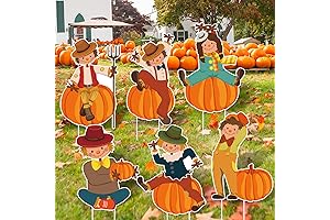 Lively Fall Scarecrow Welcome Yard Signs for Thanks Giving, 6 Pcs Scarecrow...