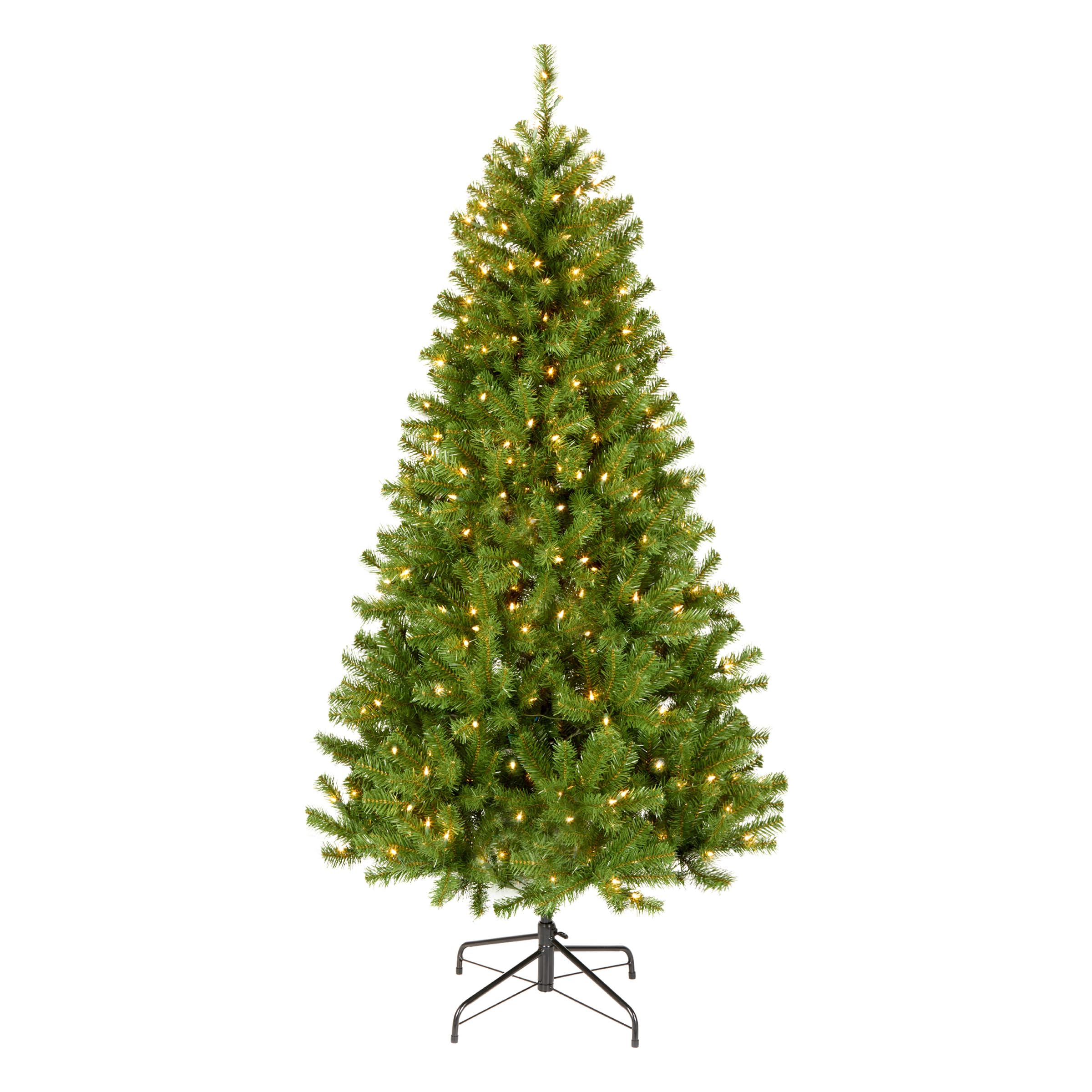 National Tree Company 6 ft Pre-lit Artificial Christmas Tree, North Valley Spruce, 300 Clear Lights, Hinged Branches, 800 Branch Tips, Includes Stand, Green