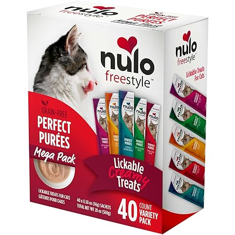 Nulo Freestyle Grain-Free Perfect Purees Premium Wet Cat Treats, Squeezable Meal Topper for Felines, High Moisture Content to Support Cat Hydration, 0.5 Ounce, Variety Pack