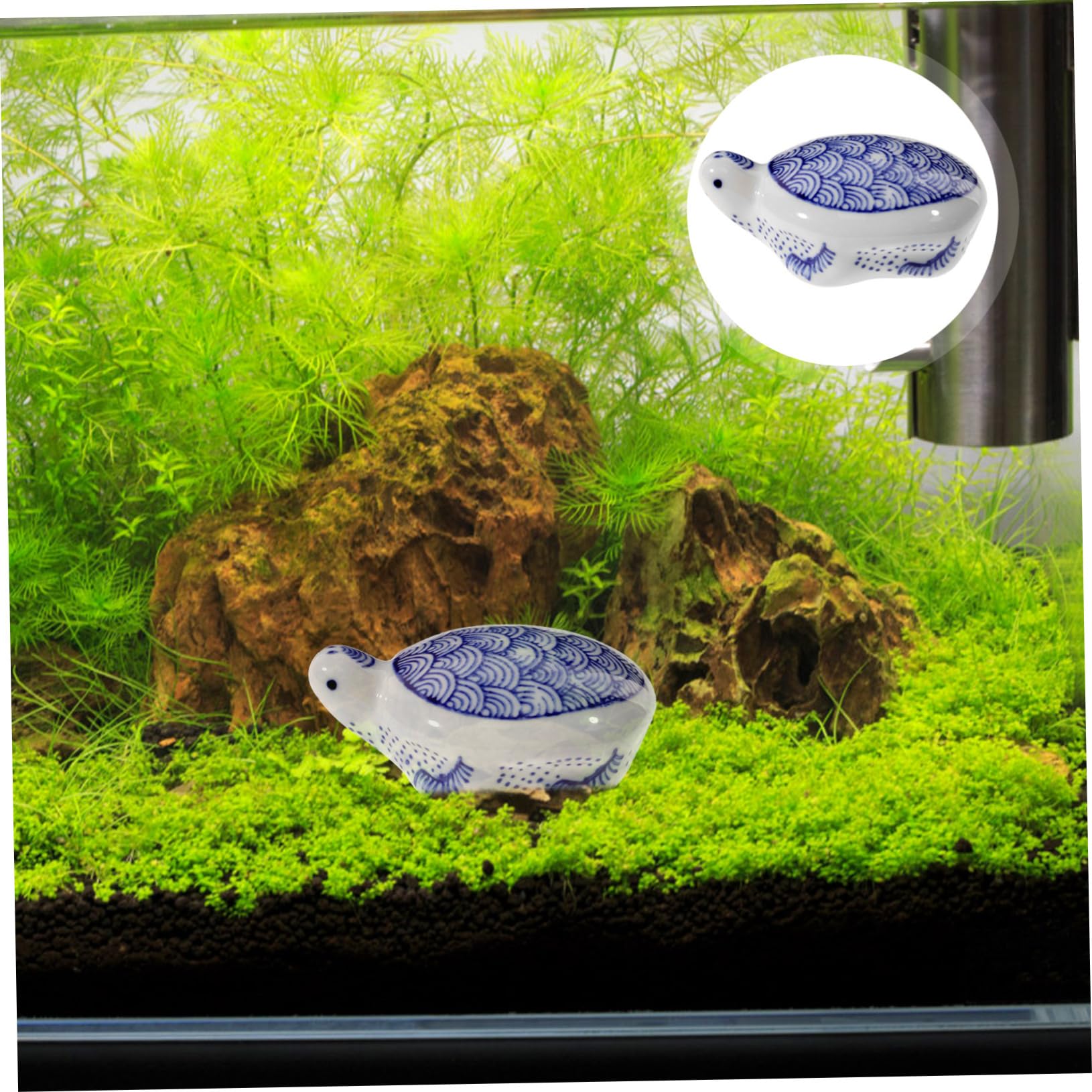Cabilock 4 Uds Decoración De Tortuga De Cerámica Peces De Dibujos Animados De Acuario Accesorios para Tanque De Peces Adorno De Acuario Decoración De Pecera Adorno De Animal para