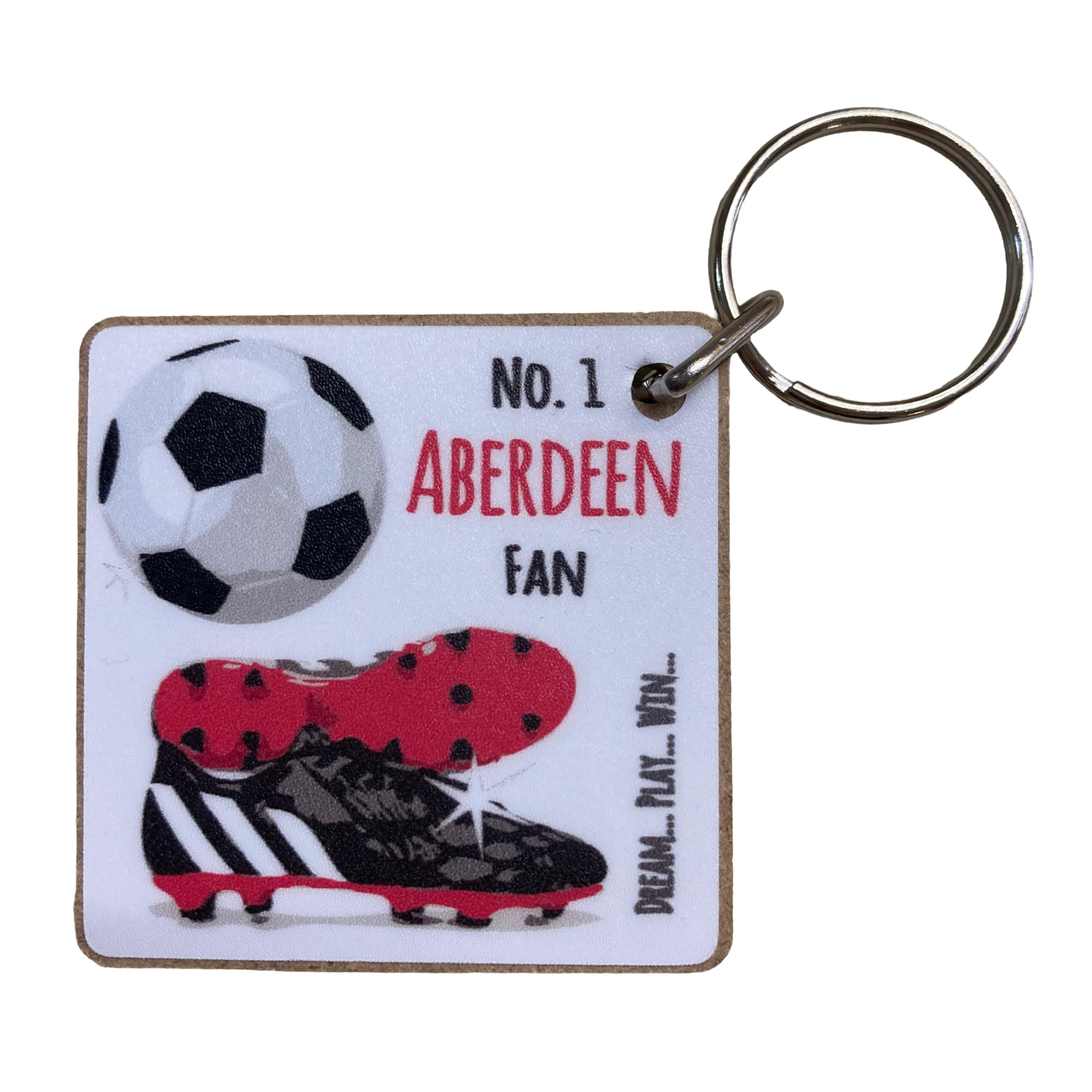 White Cotton Cards Unisex Aberdeen The Dons Fc Football Club Fan - Keyring (K-Fn16)