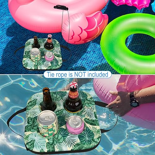Miniatura 4 de Cosmos Soporte flotante para bebidas para piscina, portavasos flotante, bandeja flotante para bebidas refrescantes, capacidad para 4 latas de