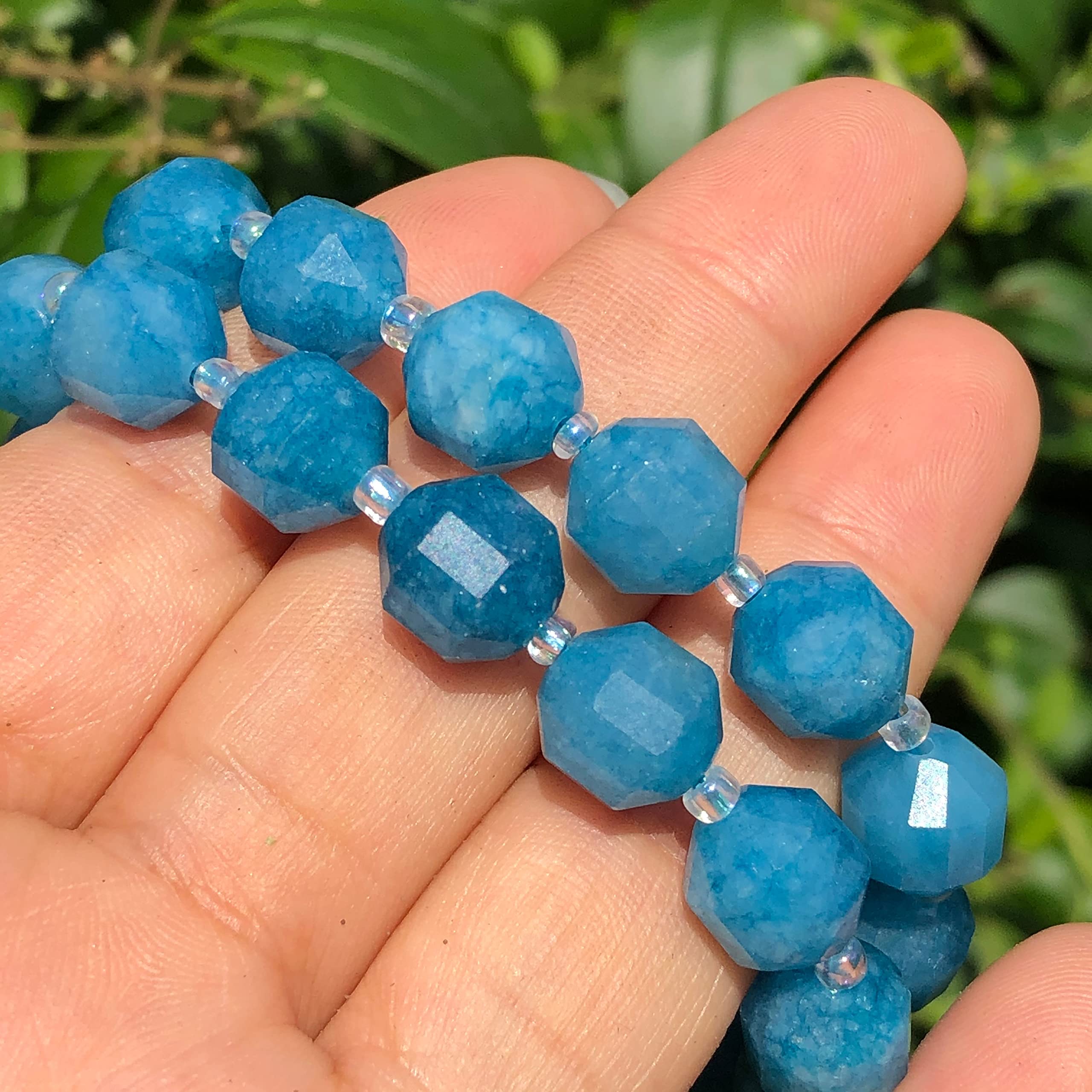 Zilveren ring marquise kobalt blauwe Chalcedoon verstelbaar | Zilveren