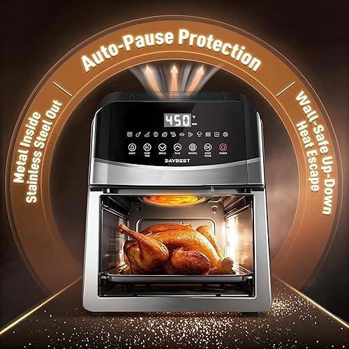 Miniatura 6 de Freidora de aire Next-Gen de acero inoxidable 12 en 1 cesta clásica con revestimiento de cerámica de alta calidad, interior de metal de 450 F de