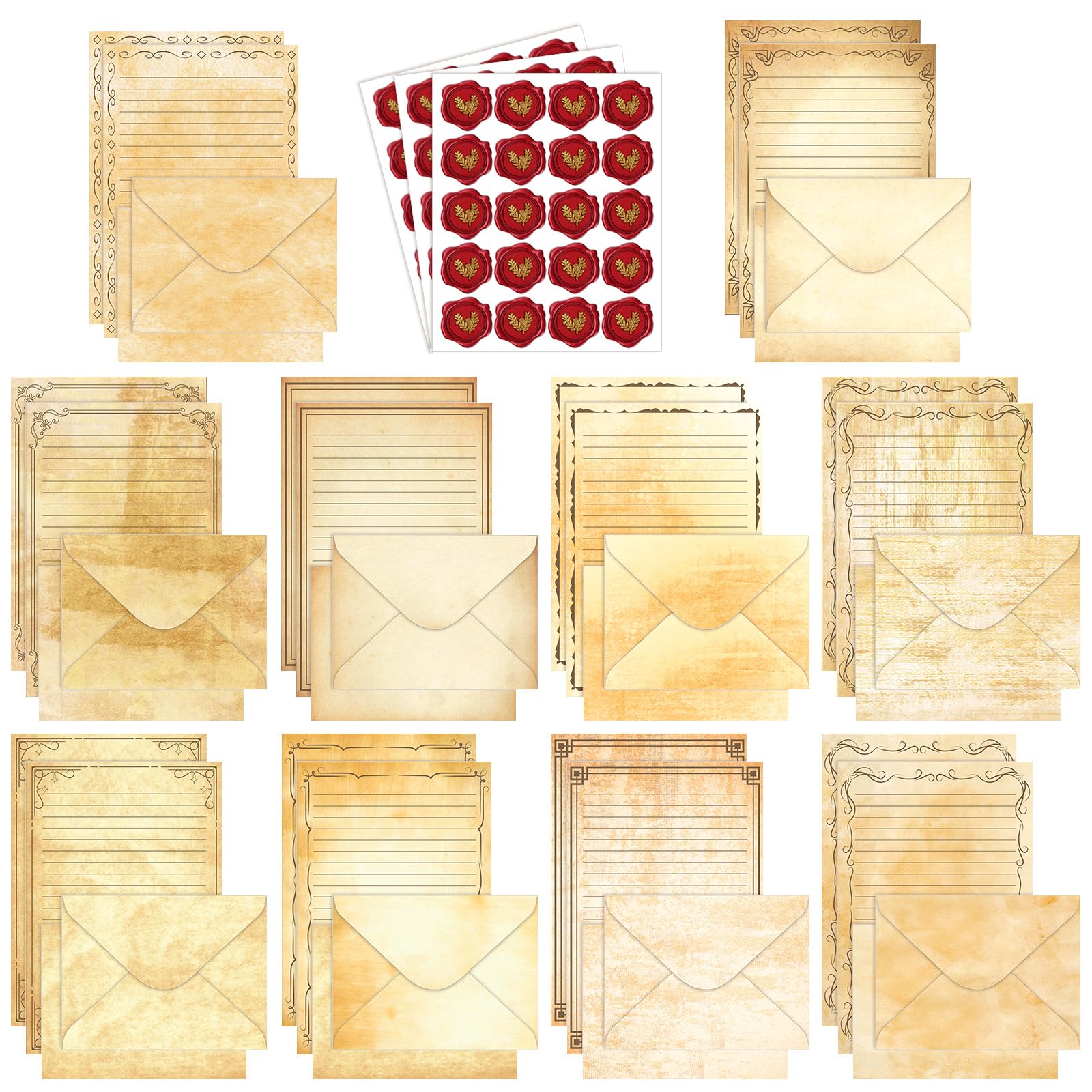 TaoBary 160 Pcs Vintage Stationery Paper and Envelopes Set, 5.5 x 8.25''