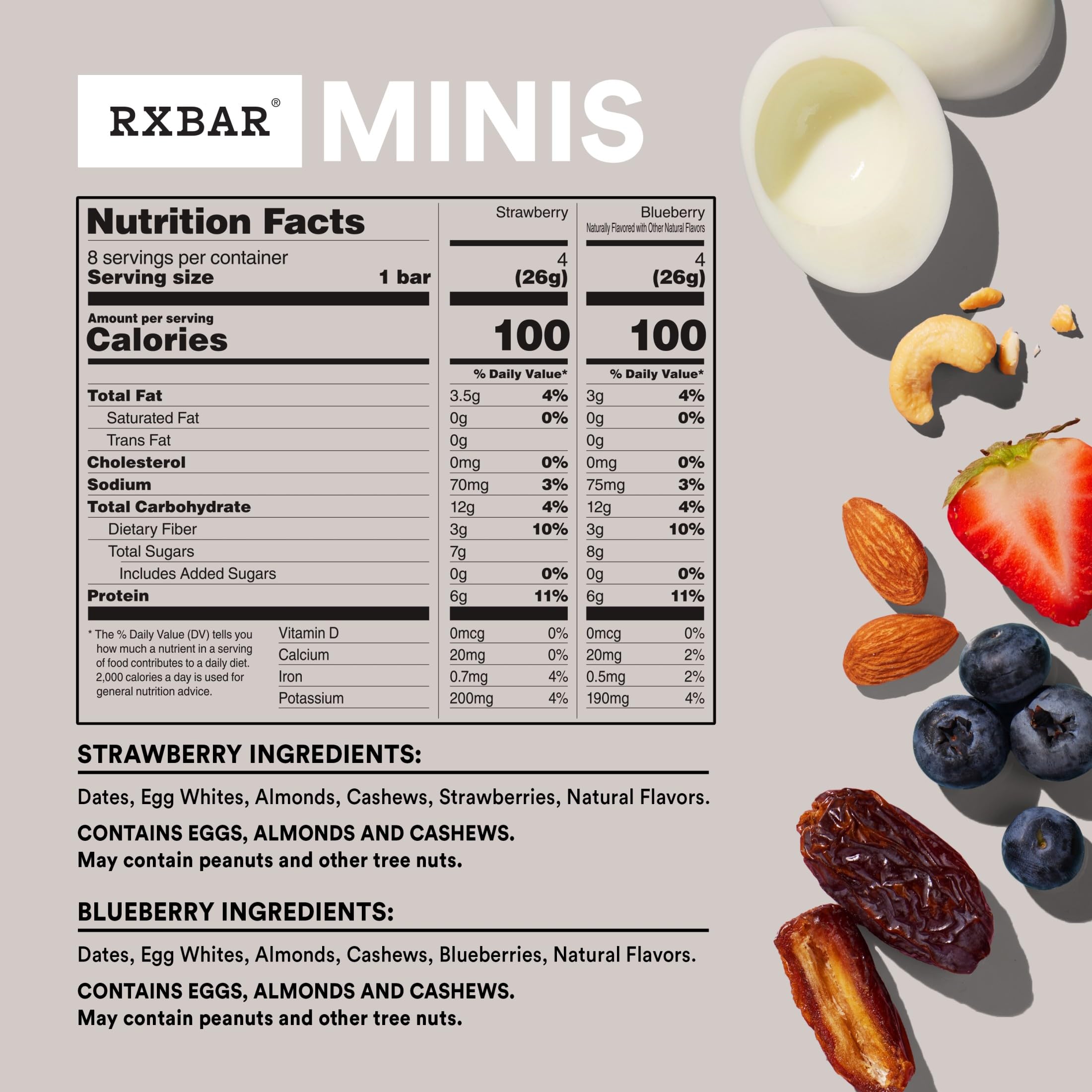 RXBAR Minis Barras de proteína, 0.24 onzas de proteína, aperitivos sin gluten, paquete variado (16 barras)