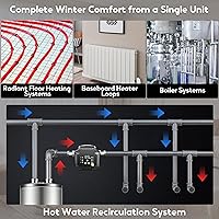 Vista 5 de 10.1 GPM 1/16 HP Smart Hot Water Circulation/Recirculating Pump with Constant & Variable Speed Operation for Hydronic Heating/Domestic Hot Water