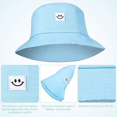 Smiling Face Bucket Hat Cute Bucket Cap 