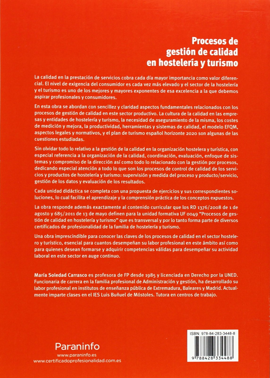Procesos de gestión de calidad en hostelería y turismo: UF0049