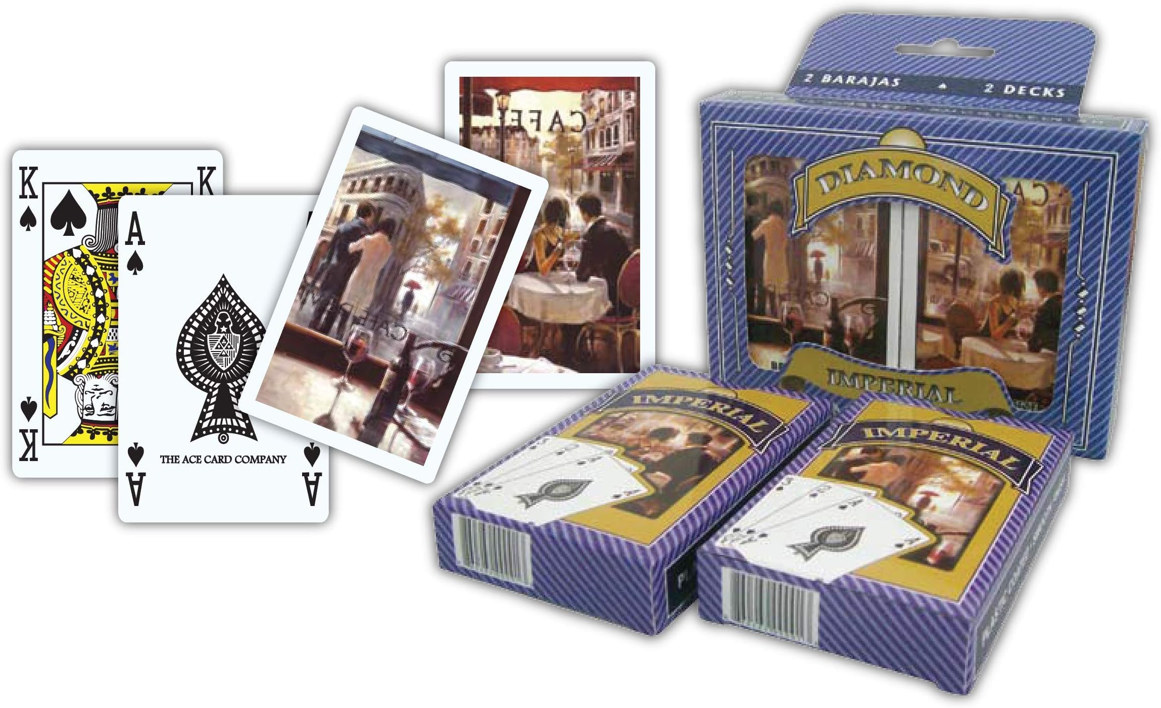 ACE: 4 Decks of 100% Waterproof Plastic Playing Cards Black Colour- Bridge Size - Jumbo Index - Casino Quality Cards for Black Jack, Rummy, Euchre, Magic Props