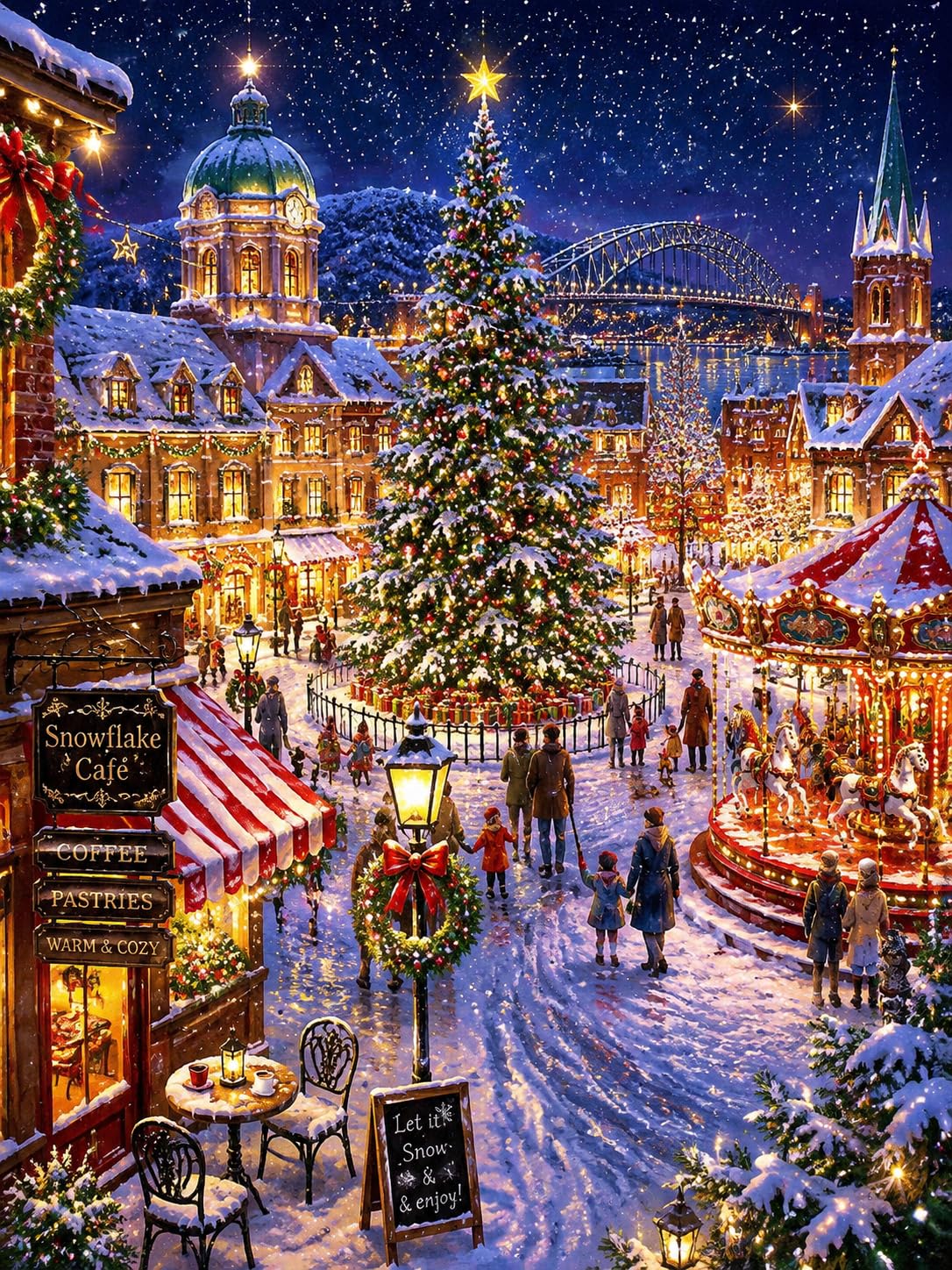 120‑Piece Jigsaw Puzzle for Adults, Christmas Town