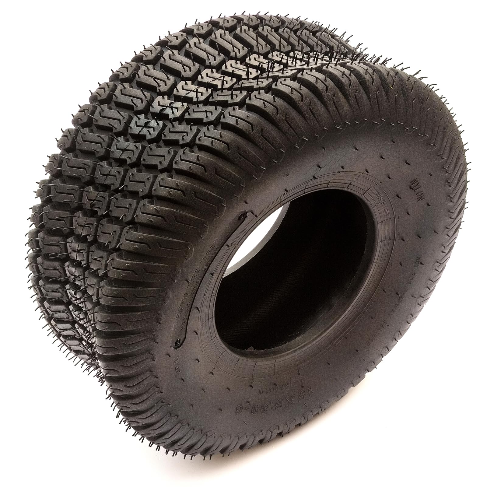 Tyre 15x6.00-6 Ride On Lawn Mower Grass Safe Herringbone Turf Tread Black 6 Inch Rim 4 Ply Lawnmower Lawn Tractor 15 x 6.00-6