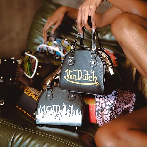 Miniatura 7 de Von Dutch Bolso de boliche para mujer, elegante bolso de mano con correa ajustable, interior espacioso