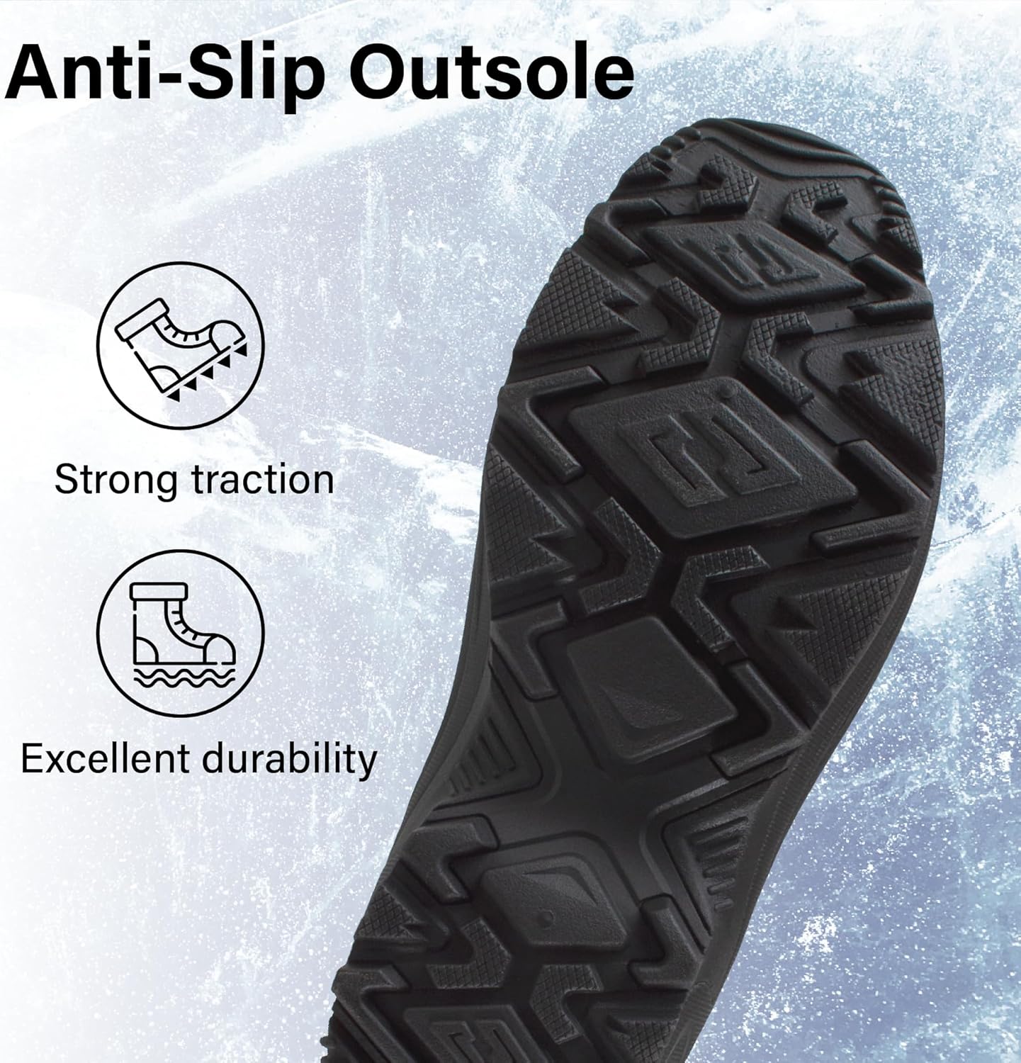 Ice Fields Dale 3 Snow Winter Boots for Men, Warm, Insulated, Waterproof Shell, Front Zipper - Image 5