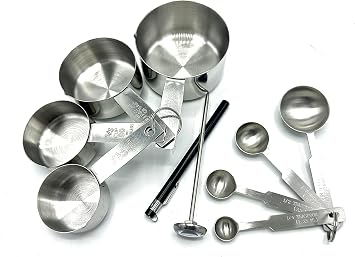 Goson Stainless Steel 4pcs Measuring Cups and Spoons Combo Set