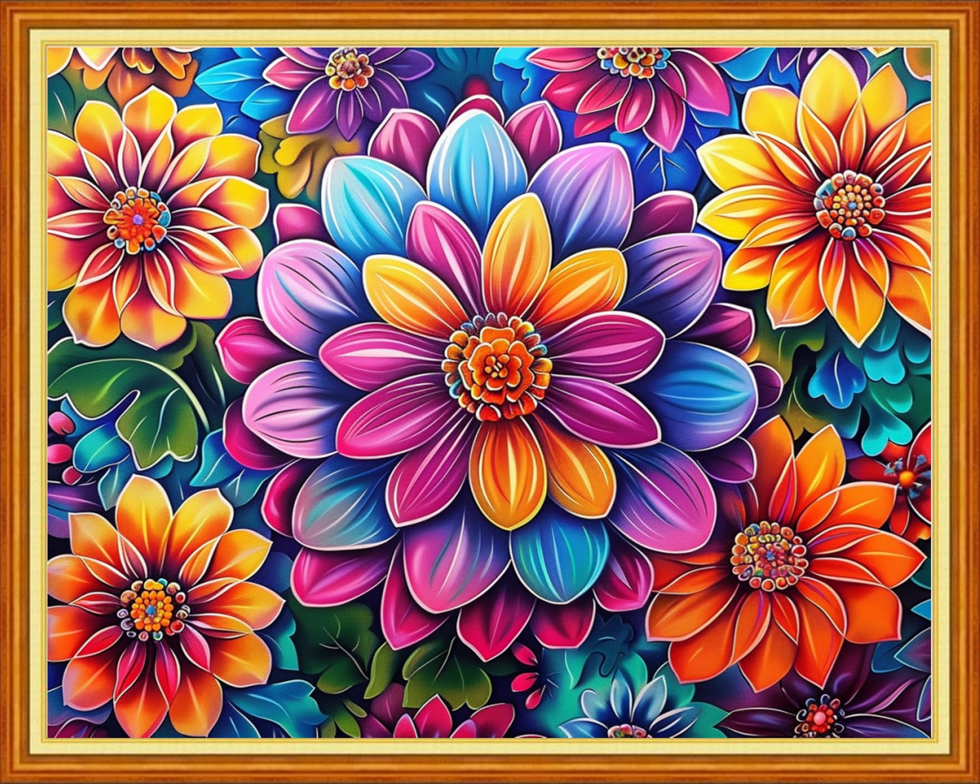 Artvxeay Stamped Cross Stitch Kits - Embroidery Kits for Beginners Cross Stitch Kits for Adults 11 CT Printed Patterns Needlepoint Kits - Colourful Flowers 16x20 inch