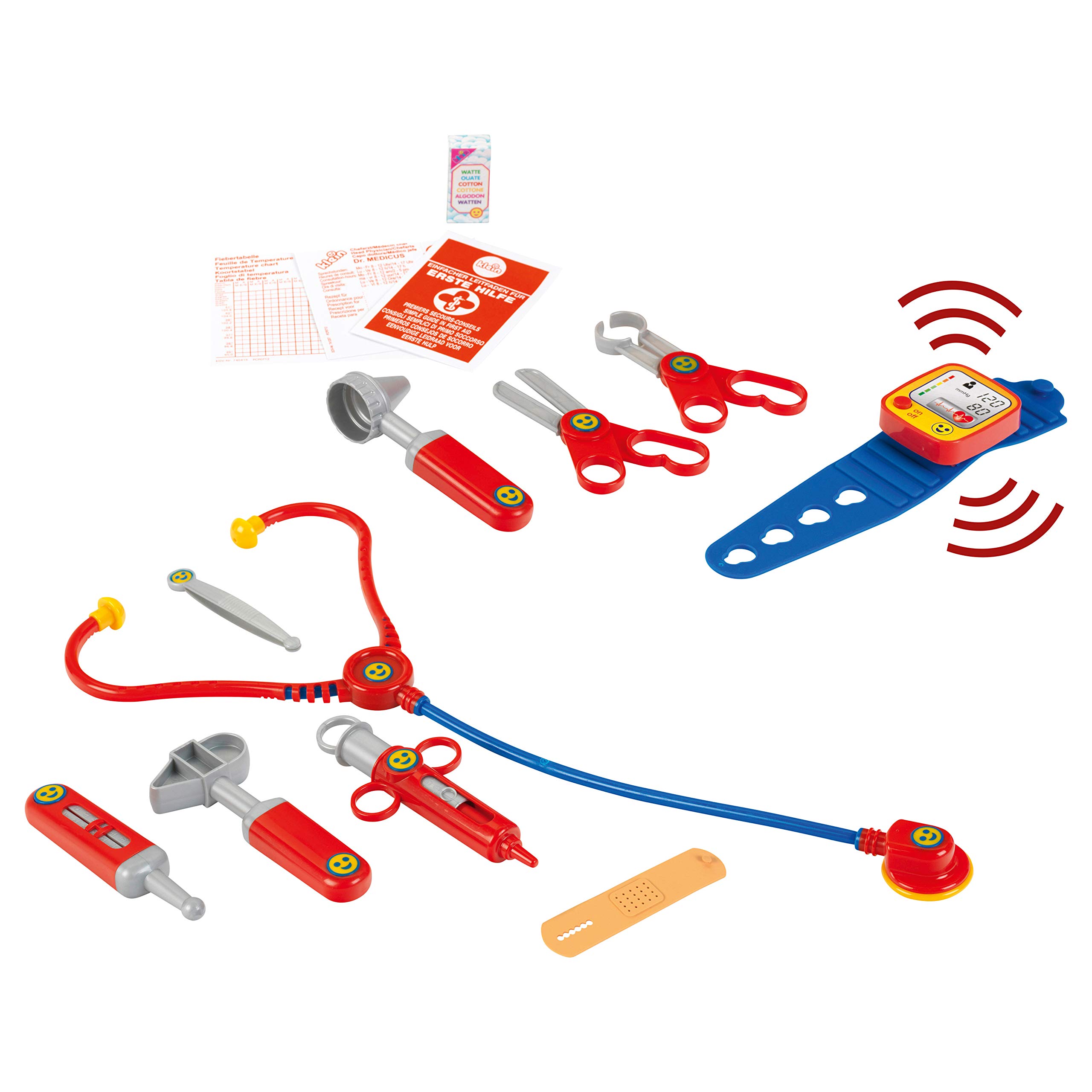 Theo Klein 4360 Valigetta da Dottore, Include misuratore elettronico della Pressione sanguigna, Accessori per Giochi di Ruolo (Dottore), 25 cm x 15 cm x 20 cm, Giocattoli per Bambini dai 3 Anni in su