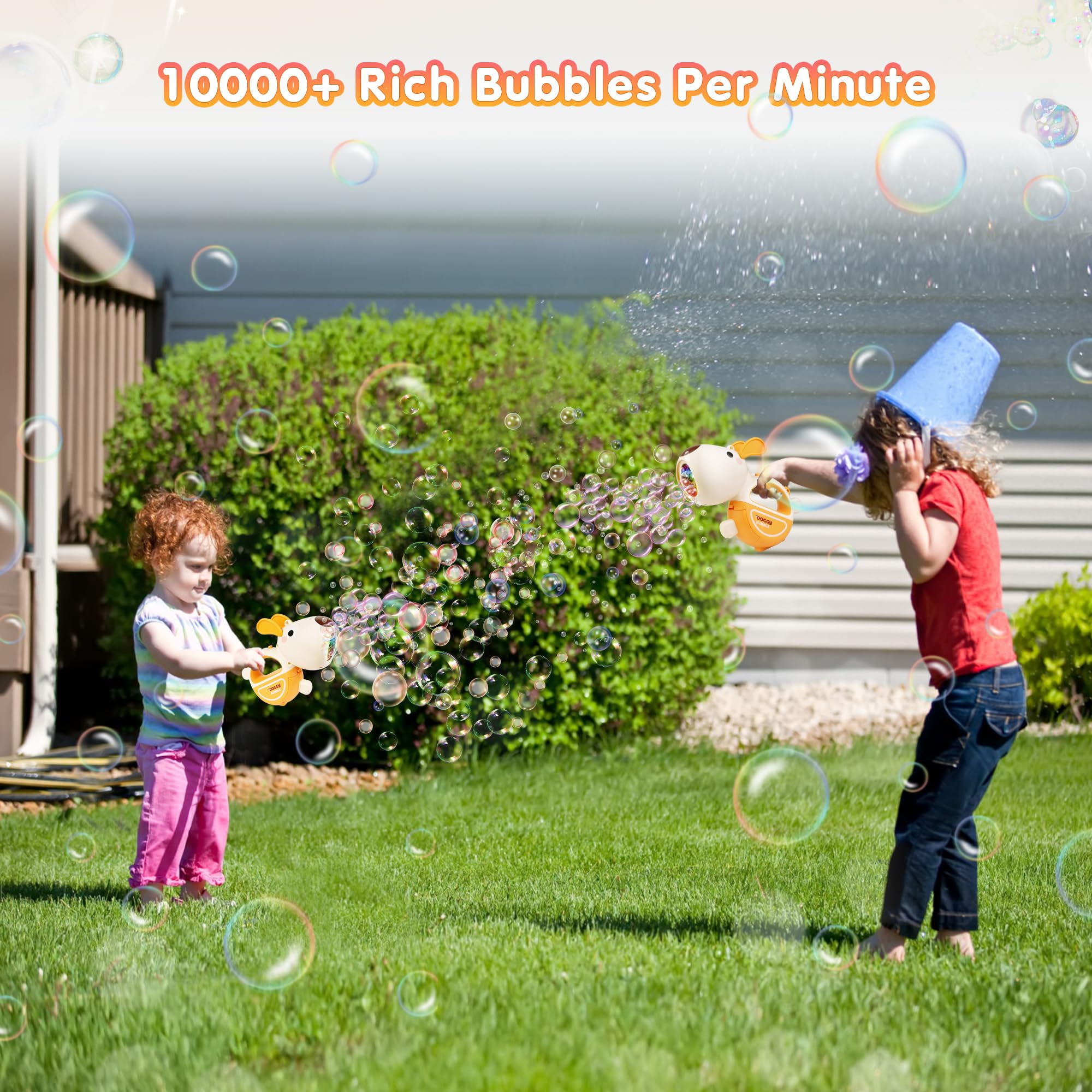 Pistola per bolle di sapone per bambini, macchina per bolle di sapone, macchina per bolle di sapone, luce a LED, elettrica con serbatoio da 100 ml, blu automatico per bolle di sapone