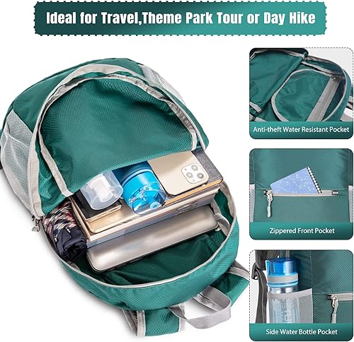 Miniatura 75 de ZOMAKE Mochila ultra ligera y compactable Mochila de senderismo resistente al agua, Mochila pequeña Mochila de camping al aire libre plegable y Azul