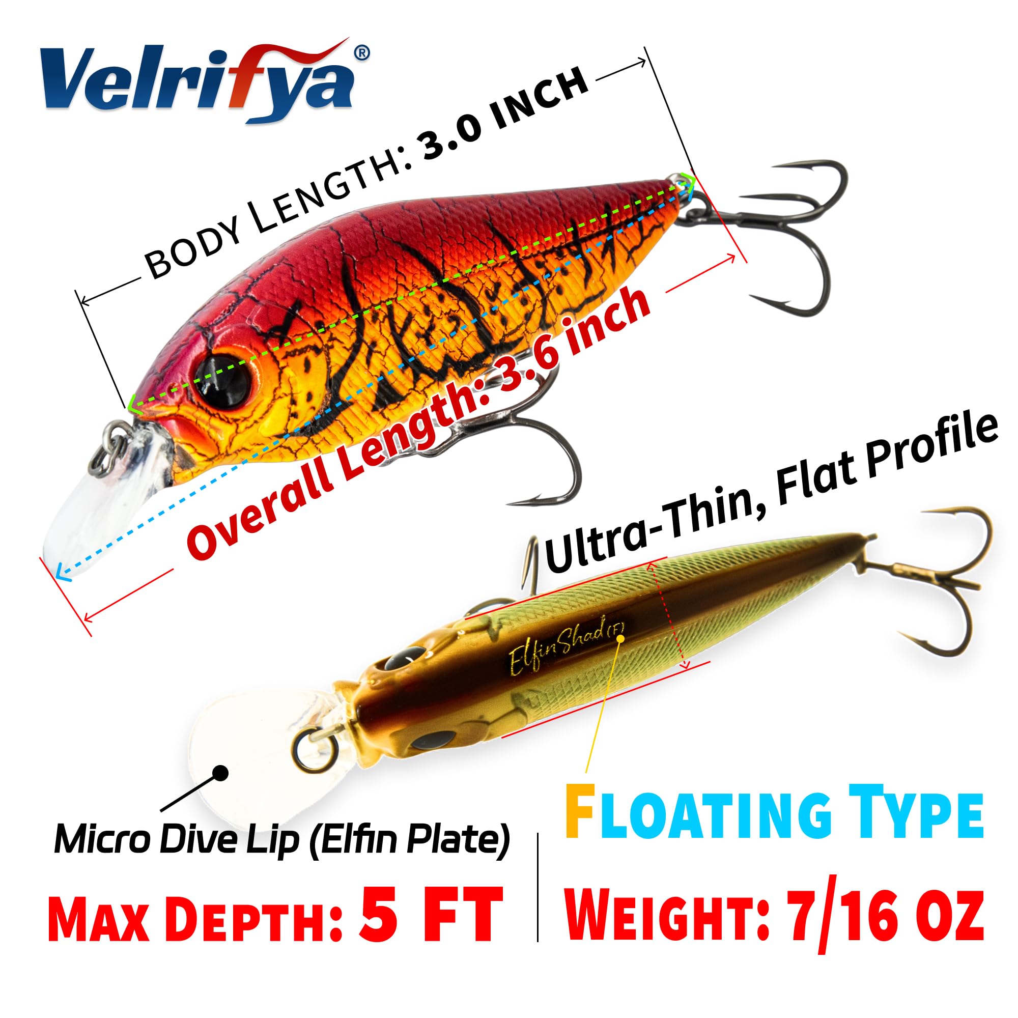 Crankbaits/Jerkbait híbridos para pesca de lubina, buceo poco profundo, para lucio, lucio, agua fría para pesca de invierno y primavera, para agua dulce y salada