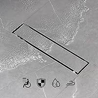 Vista 2 de SaniteModar Drenaje de ducha lineal, desagüe de ducha de 12 pulgadas con inserción de azulejos 2 en 1, desagüe de suelo de ducha de acero inoxidable