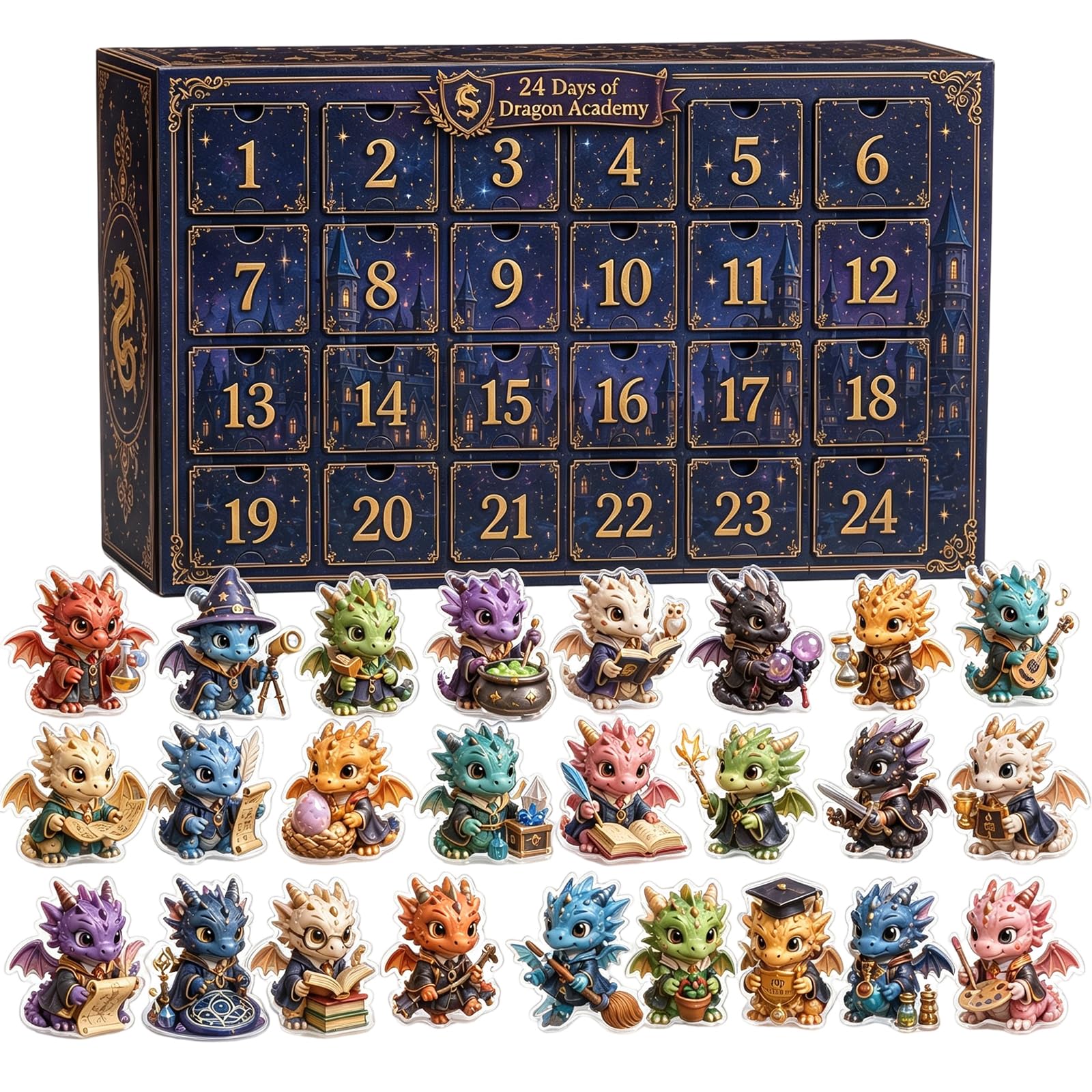 Dragon Cub Advent Calendar 2026,2D Acrylic Figurines Gift 24ps