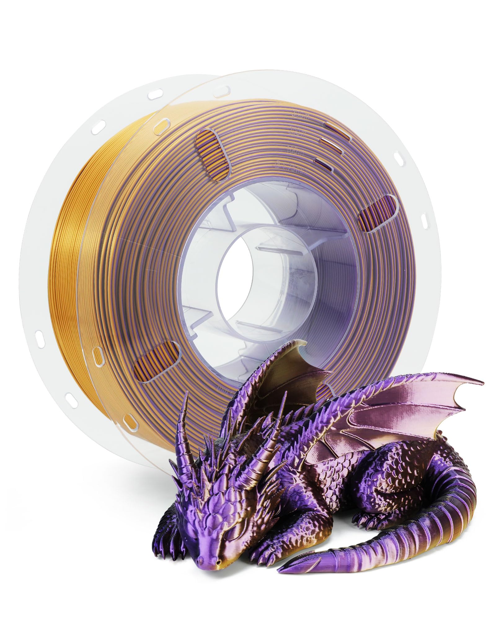 FilaBees Silk+ Tri-Color PLA Filament 1.75mm,Coextrusion Black Gold Purple | Triple Color…