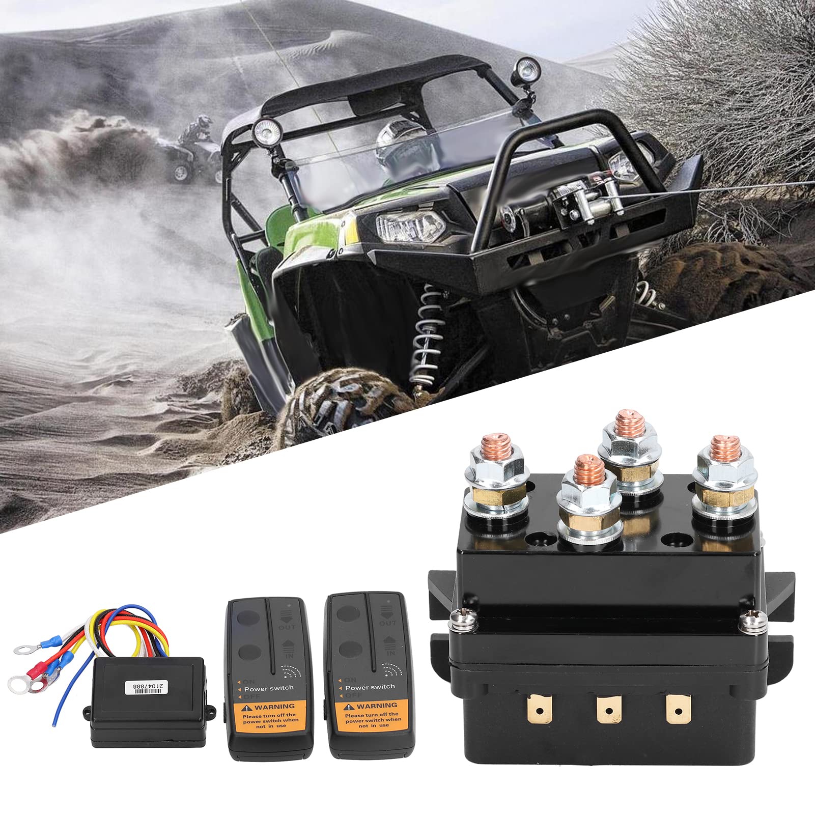 Kabelloses Winden-Fernbedienungs-Kit, Original Standard, bruchsicher 12V Windenrelais, pulverbeschichtet, verschleißfest, stabile Leistung für 8000 lbs-12000 lbs ATV UTV