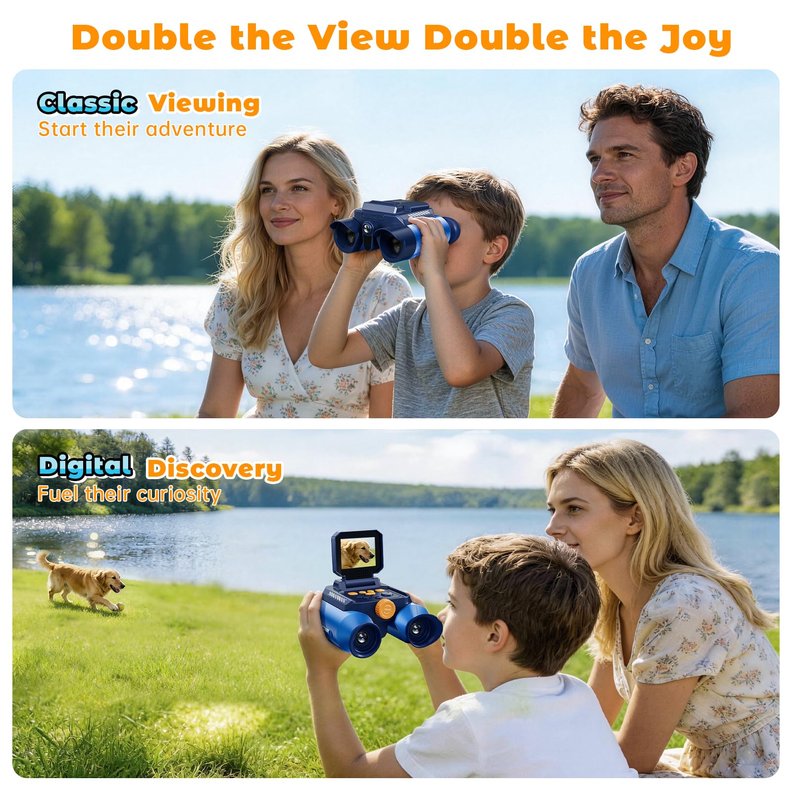 Fernglas für Kinder mit Nachtsicht, Naturforschungsspielzeug mit 6,1 cm IPS-Display, 10-facher optischer Zoom, 48 MP FHD-Digitalkamera, STEM-Spielzeug für Jungen und Mädchen