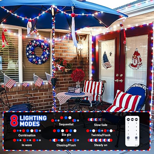 Miniatura 10 de JMEXSUSS Guirnalda de luces LED de 168 pies, 600 luces LED para el día de San Valentín, luces rojas de Navidad con alambre transparente, 8 modos de