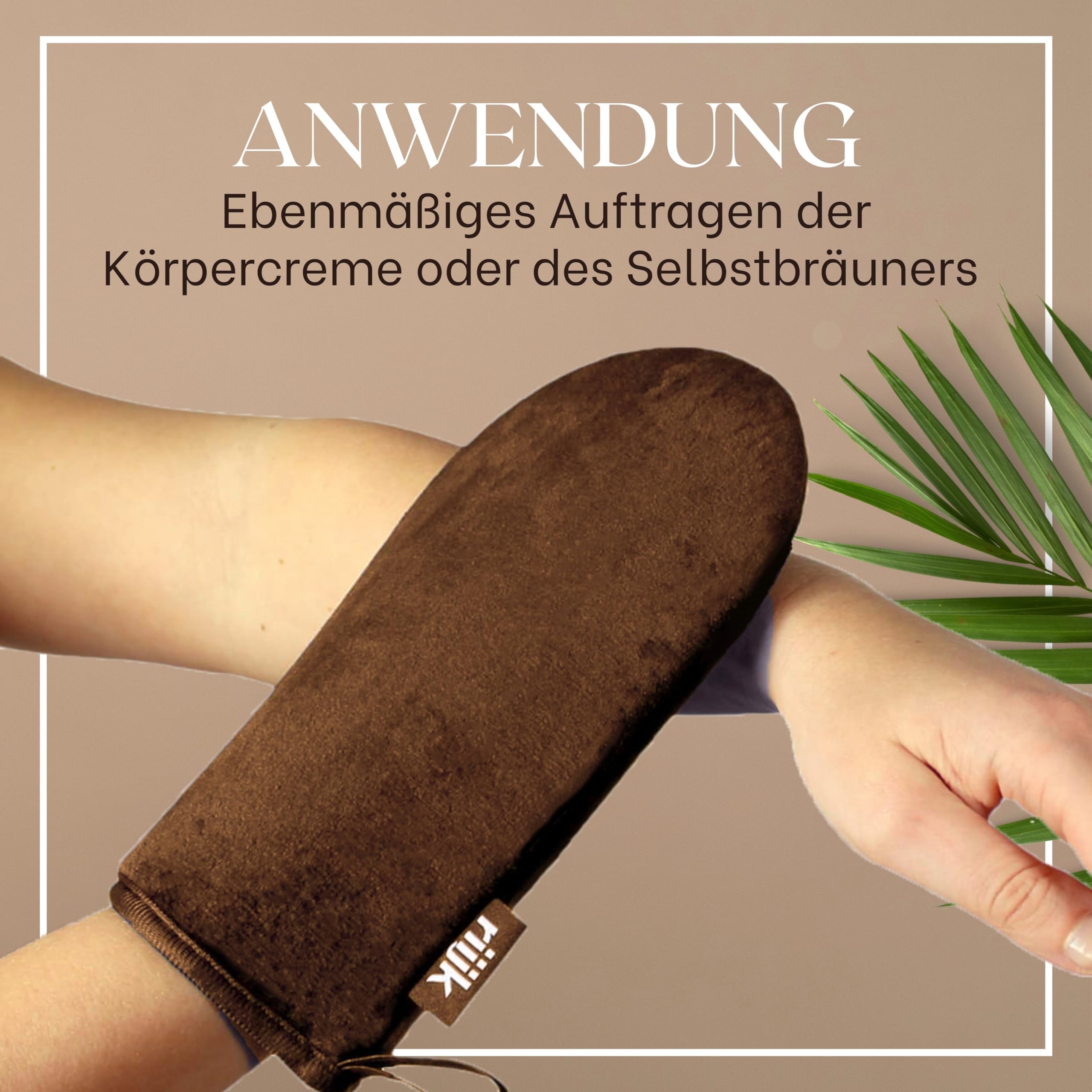 Bräunungshandschuh für Selbstbräuner und Peeling, doppelseitig verwendbar und sehr weich, easy waschbar