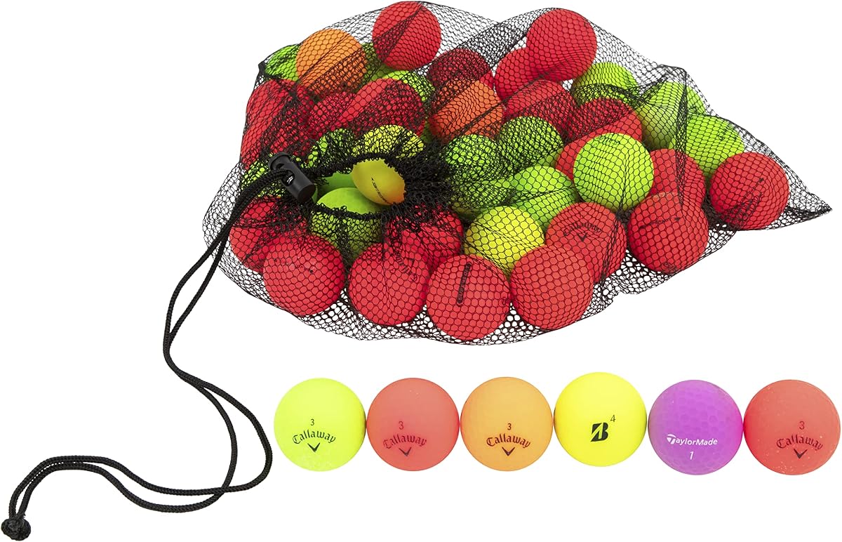Clean Green Golf Balls 24 Pack Recycled Used Matte Colored Golf Balls - Authentic Brand Name Mix - Good Condition Graded Ball | As Seen on Shark Tank