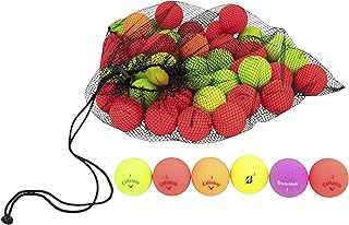 Clean Green Golf Balls 24 Pack Recycled Used Matte Colored Balls - Brand Name Bulk Mix - Good Condition Graded Ball - Includes 24 GolfBalls and Mesh Carrying Bag
