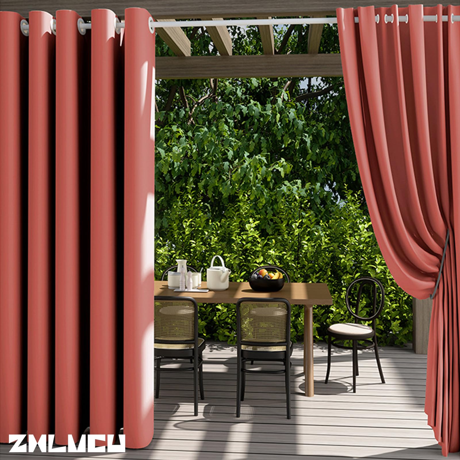 Wasserdichte Outdoor-Vorhänge für Pavillon und Pergola, Wärmedämmung, Seitenteile, 132 x 213 cm, Aquamarin, ideale Markisen für Terrasse, Privatsphäre und Schutz, 2 Stück