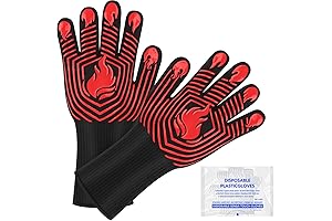 BBQ Gloves for Grilling and Smoking - Heat Resistant Fireproof Gloves