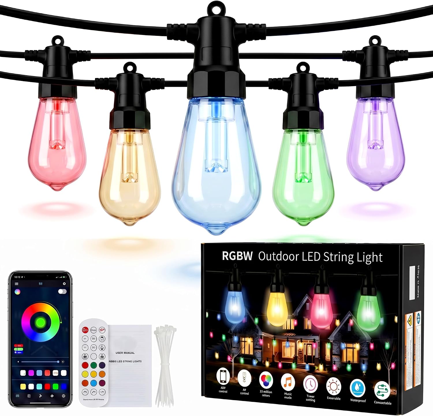 ST48 Smart Color Changing LED String Lights