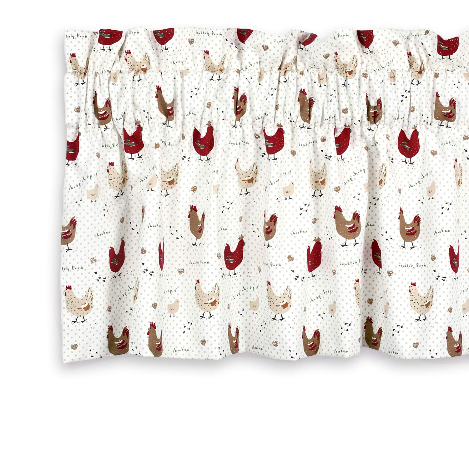 Tovaglia Rettangolare Cackleberry Home Farmhouse Con Polli – 100% Cotone, 52x70 Cm, Tema Country Rosso E Marrone