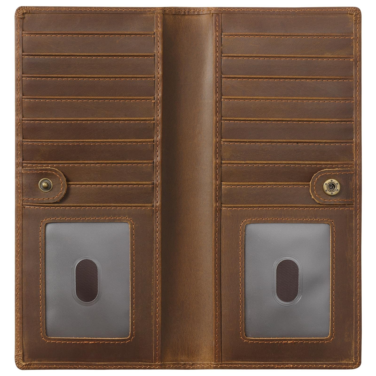 Jack&Chris Genuine Leather Wallet Women, Multi-Card RFID Bifold Wallet with Zipper Coin Pocket, Credit Card Holder for Women