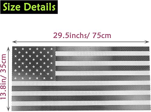 Miniatura 2 de Rejilla frontal de acero con bandera estadounidense compatible con accesorios Jeep Wrangler JL 2018-2022Jeep Gladiator JT negro x blanco