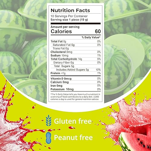 Miniatura 5 de Caramelo de gomita, caramelo de sandía relleno de mermelada de sandía, caramelo masticable, 10 gomitas de caramelo envueltas individualmente, 1.18