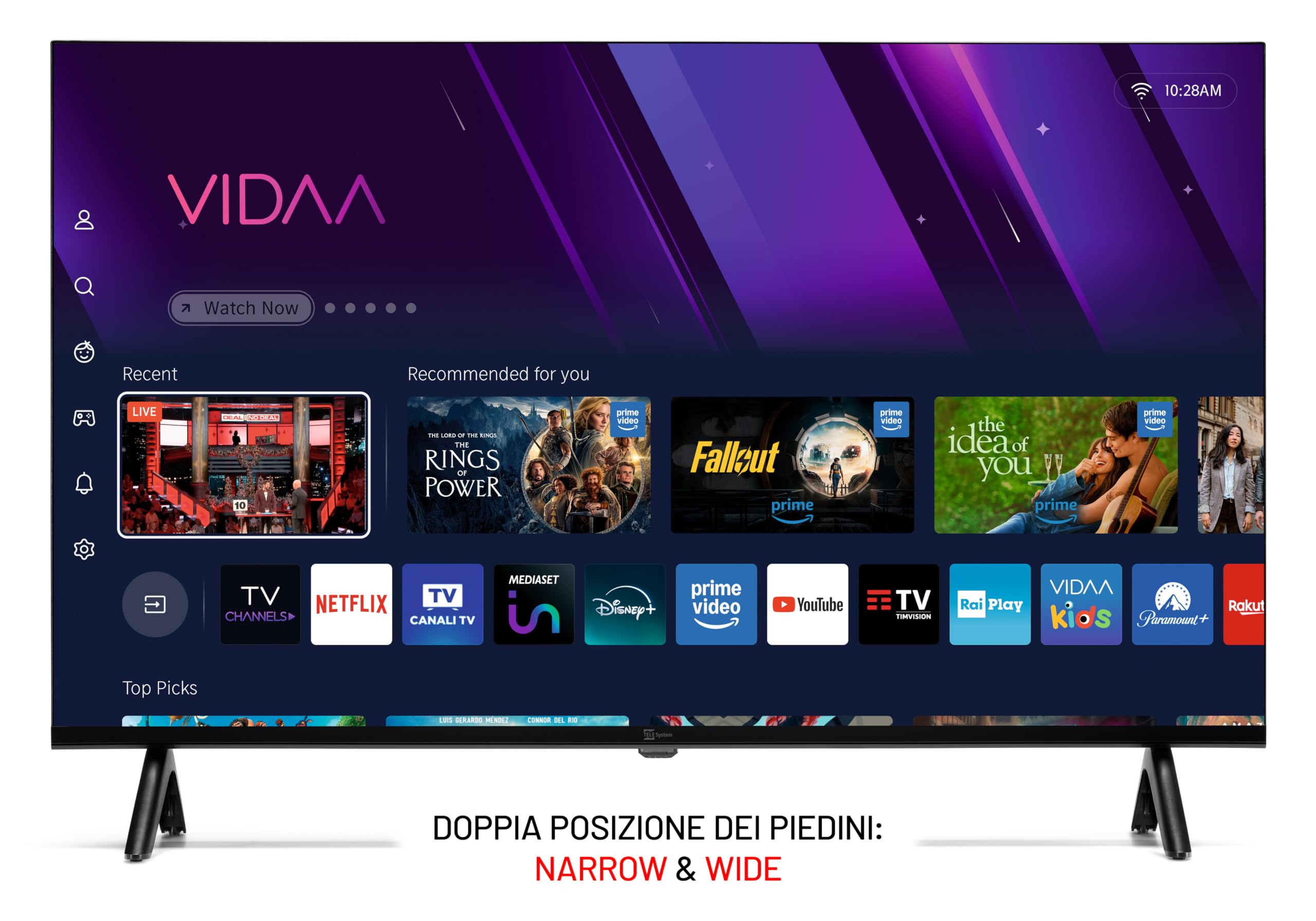 TELE System Smart TV 32" HD | VIDAA | DVB-T2/S2 | tivùsat | Frameless