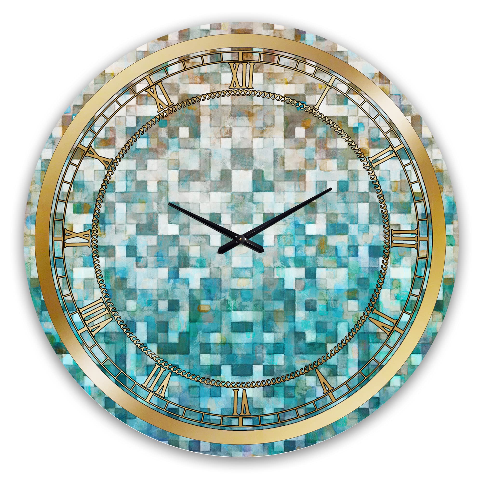 Photo 1 of 'Blocked Abstract II' Modern Wall Clock for Home Bedroom Bathroom Office Living Room Decoration 36x36 24691