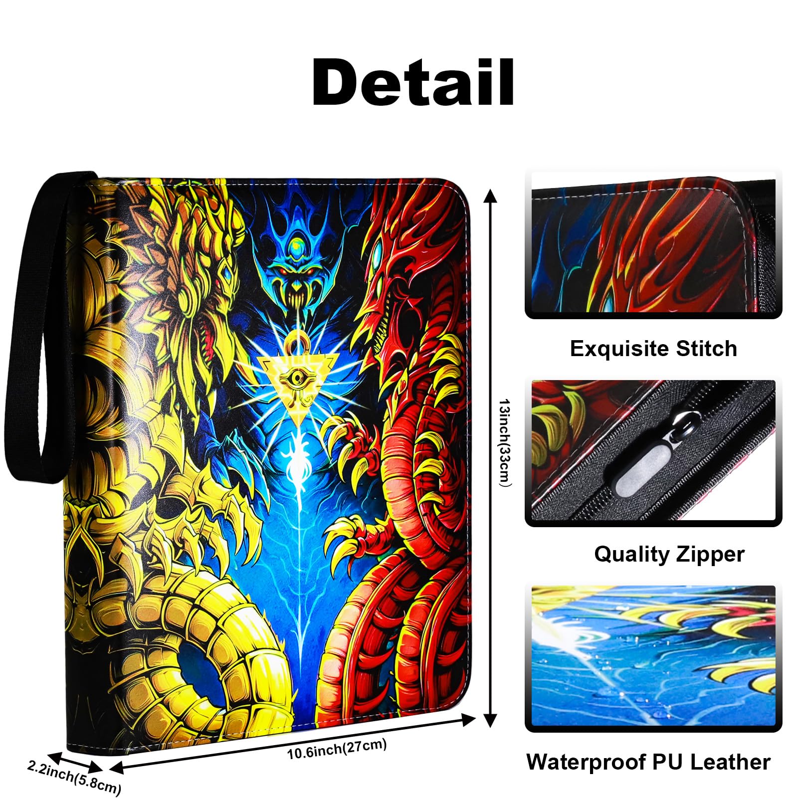 Raccoglitore per carte collezionabili Y-G-O, 990 tasche, stile dio egiziano, per TCG e altre carte