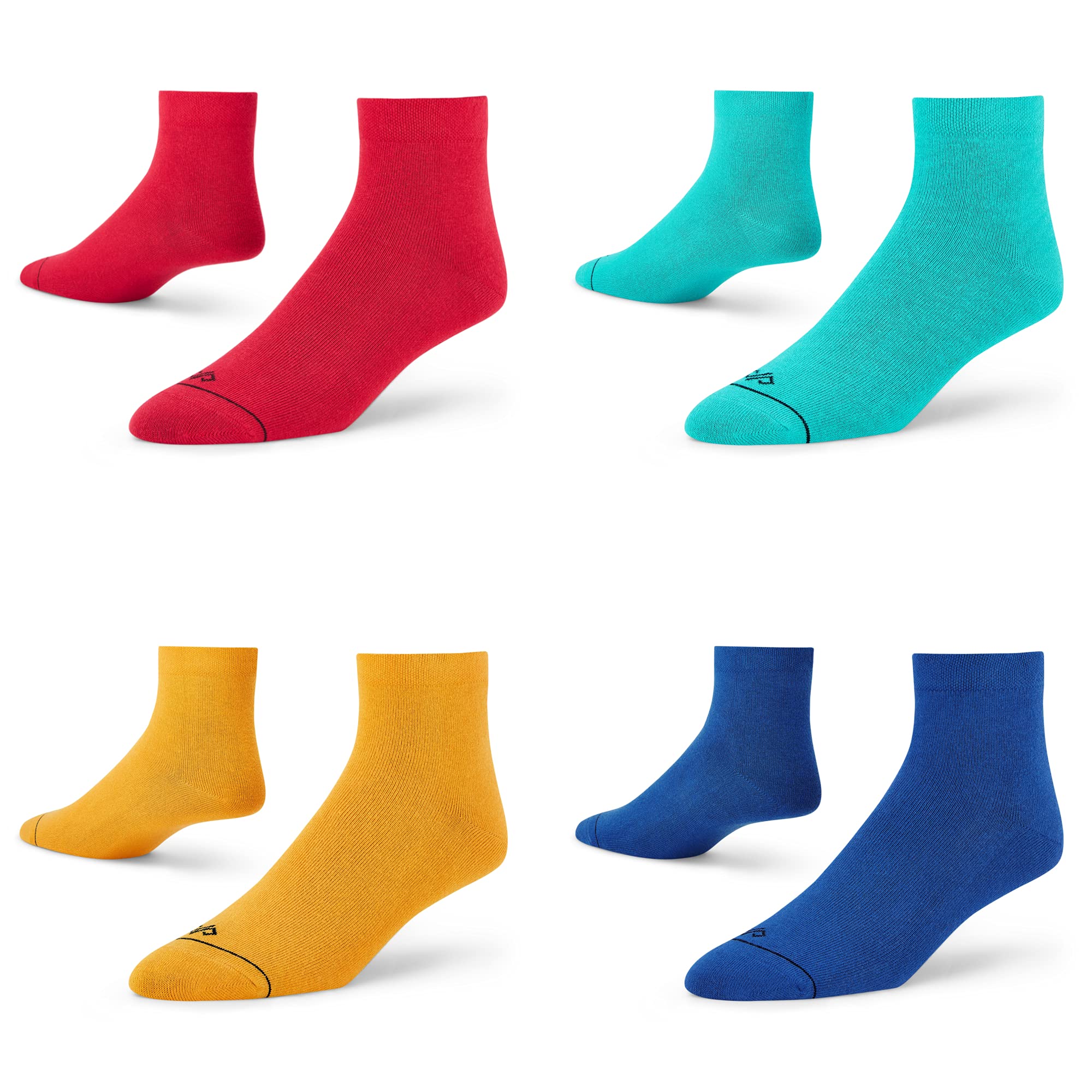 Men & Women Ankle Length Socks (Combo Pack of 4 Pairs; Multicolour; Combed Cotton; Anti Odour; Breathable; Durable)-image-42