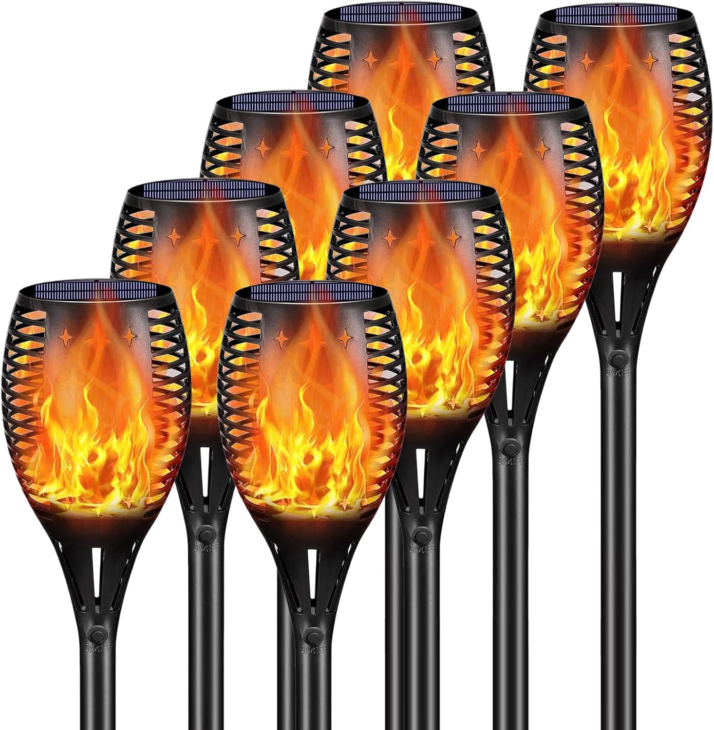 YoungPower Solar Outdoor Torch Lights LED Landscape Lighting 43" Solar Outdoor Path Lights Waterproof Solar Flame Lights Torch Dusk to Dawn Auto On/Off Security for Garden Yard Patio, 8 Pack 8Pack