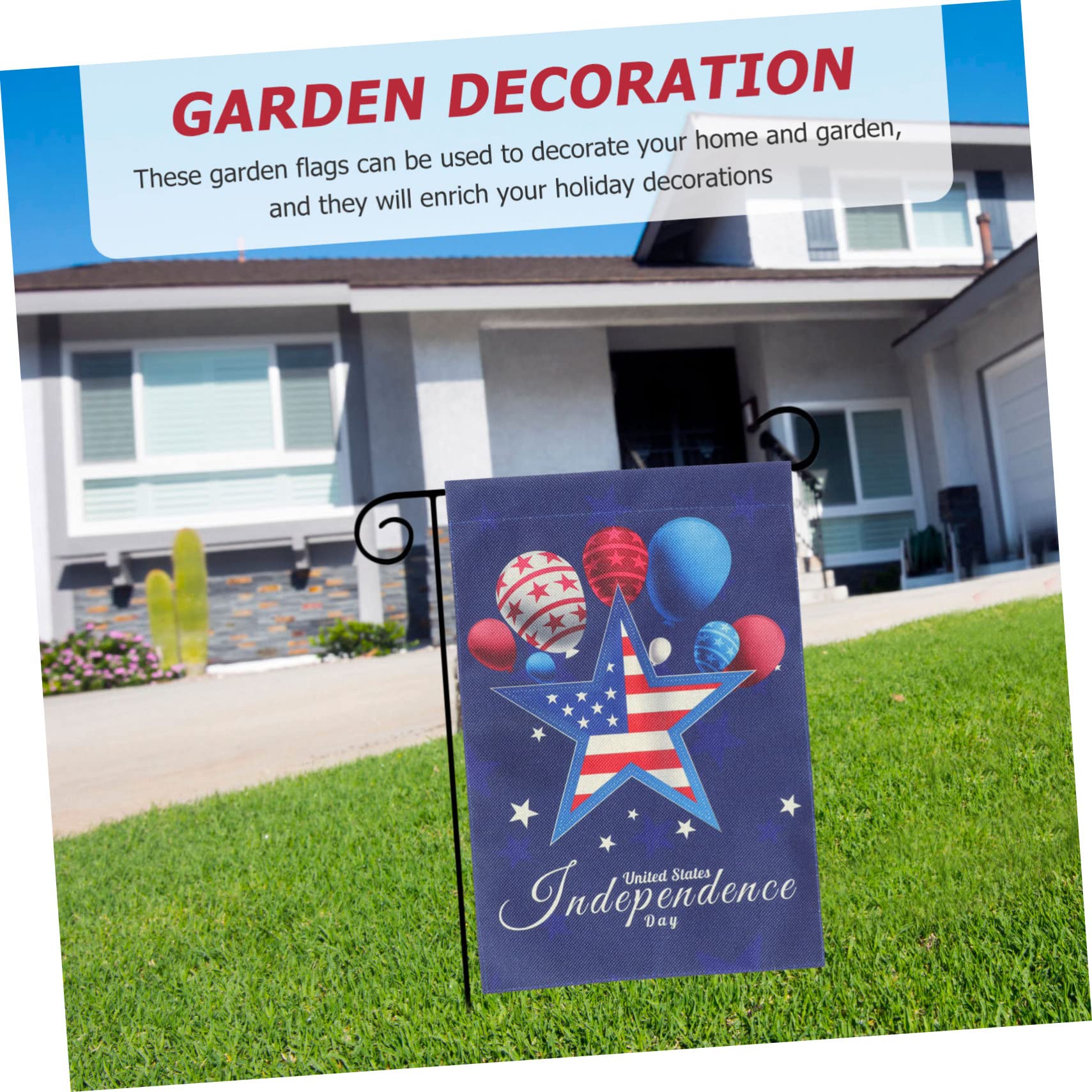 VICASKY 8 Teiliges Gartenflaggen aus Strapazierfähigem Doppelseitiges Amerikanisches Patriotic Sign Banner für und Terrasse Wetterfest und Saisonal Geeignet